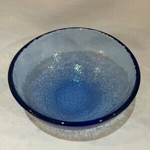 Fire and Light Recycled Glass Bowl EUC Cobalt Blue 6" D x 2.15" H